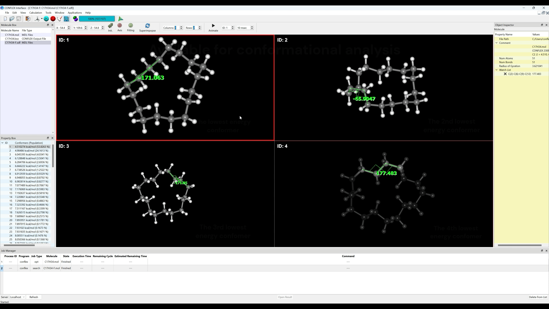 Geometry Optimisation and Conformation Search