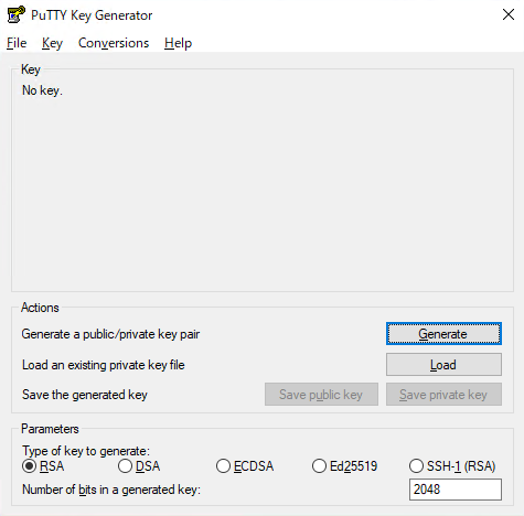 PuTTY keygen
