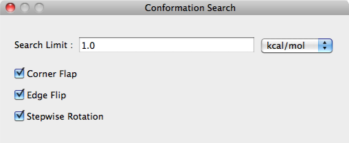 Conformation Search Dialog